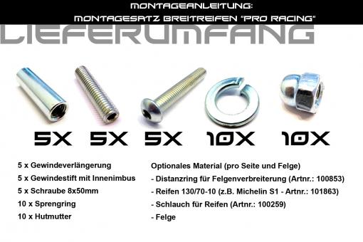 Anleitung für Montagesatz "Breitreifenkit" Artnr.: 105010 